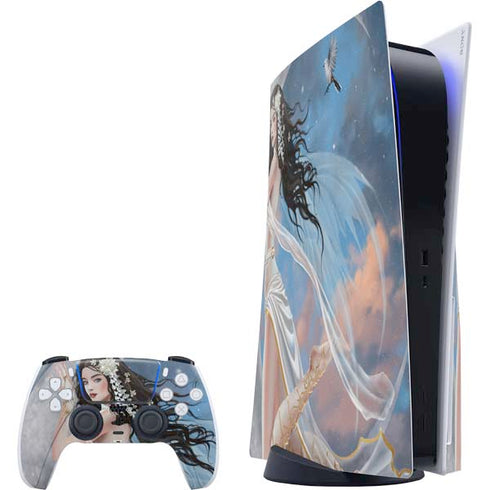 Fairy on Moon with Birds by Nene Thomas PlayStation PS5 Skins